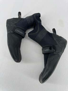 O'Neill Psycho Tech Wetsuit Boots Size 8 Black Neoprene Round Toe Surfing